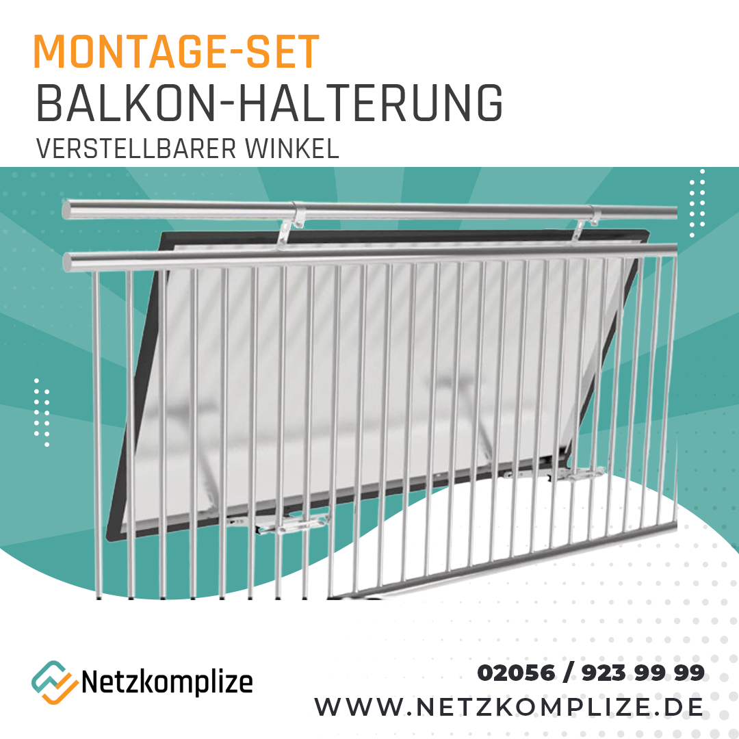 Balkon-Halterung für Solarmodule - Winkel flexibel einstellbar 0 bis 30 Grad